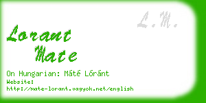 lorant mate business card