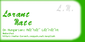 lorant mate business card